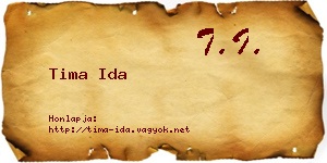 Tima Ida névjegykártya